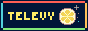 Button that says "Televy" in a pixellated font and a lemon next to the text