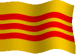 The South Vietnamese flag waving in the air